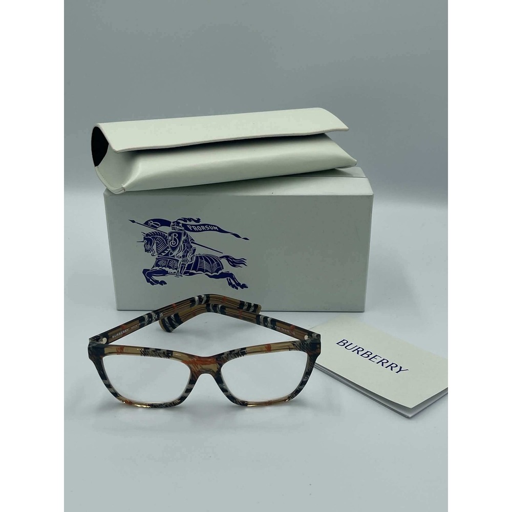 Burberry B2440 Eyeglasses Check Sand Square Frames 5071 54-16-140 Italy